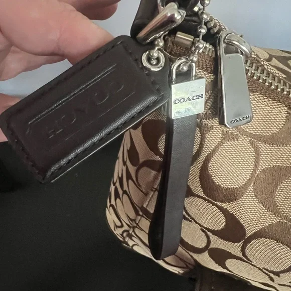 Coach Charlie Signature Python Brown and Tan Shoulder Bag - Picture 5 of 15
